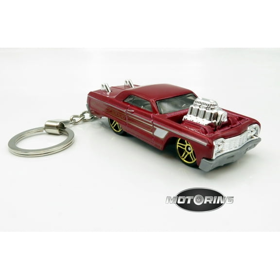 1964 '64 Chevy Impala Maroon Car Rare Novelty Keychain 1:64 Diecast