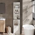 thumbnail image 3 of TROPOW 70" Narrow Storage Cabinet，Freestanding Tall Bathroom Cabinet with Glass Door & Open Shelves，for Bathroom & Living Room & Kitchen, 3 of 9
