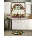 thumbnail image 2 of Kitchen Comfort Chardonnay - Printed Tier and Swag Window Curtain Set - 57x36 - Burgundy, 2 of 2