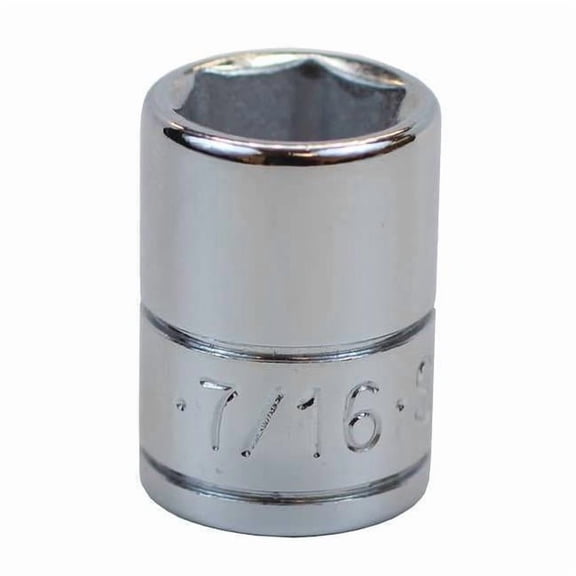 Sk Professional Tools Socket, Steel, Chrome, 7/16 in 40914