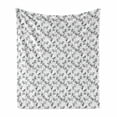 thumbnail image 1 of Animal Print Soft Flannel Fleece Blanket, Simplistic Monochrome Sketch Drawing Pattern of Various Breeds of Cattle, Cozy Plush for Indoor and Outdoor Use, 60" x 80", Black and White, by Ambesonne, 1 of 6
