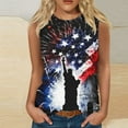 thumbnail image 4 of SOOMLON 4th of July Loose Tank Tops for Women Statue of Liberty Distressed Independence Day Shirts Crew Neck American Flag Tops Sleeveless Loose Fitting T-Shirt Loose Fitting Tee Blouse Apparel, 4 of 4