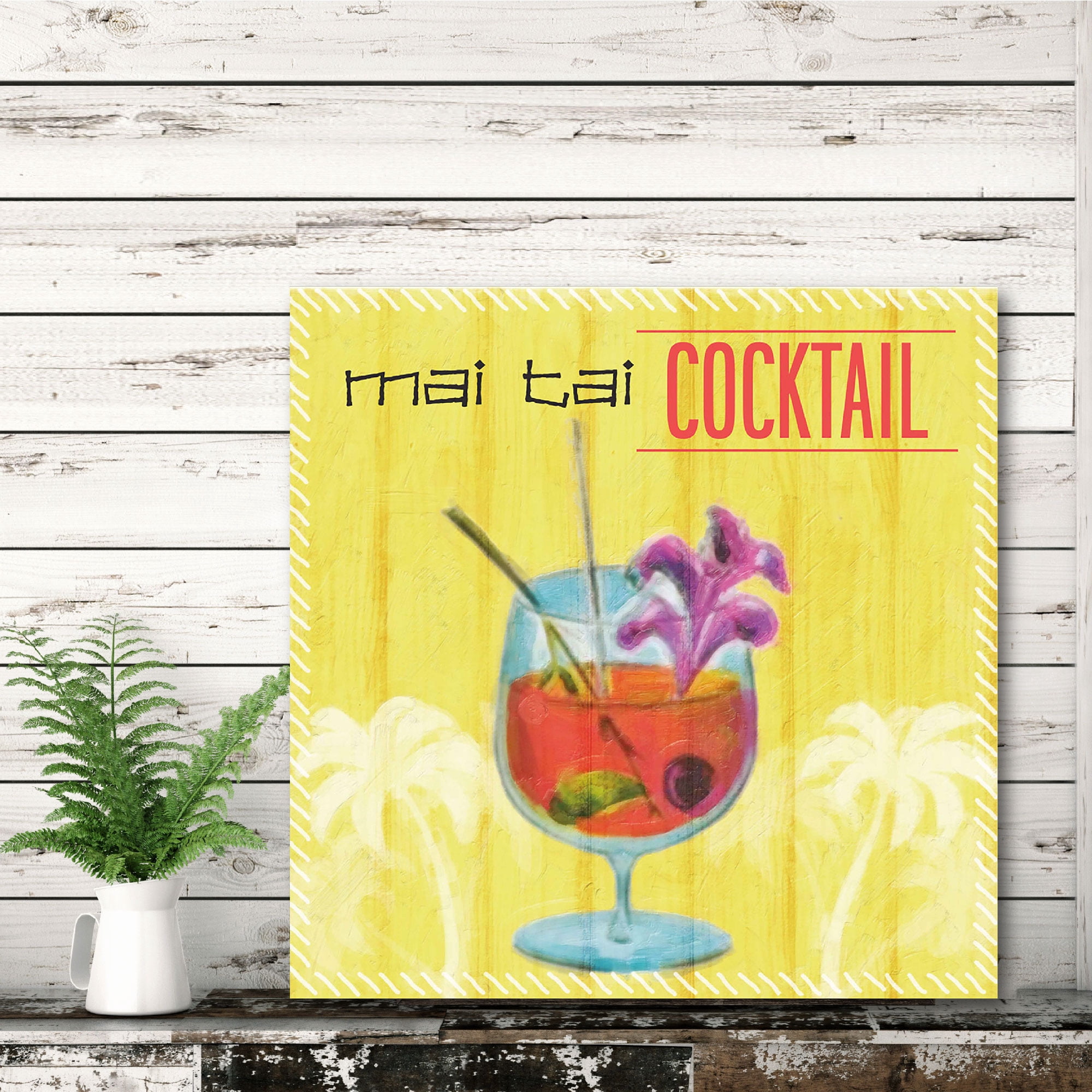 Mai Tai Cocktail Gallery-Wrapped Canvas Wall Art, 16x16