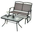 thumbnail image 1 of Gymax 2 PCS Patio Glider Conversation Set Outdoor Loveseat Glider Chair w/ Tempered Glass Coffee Table, 1 of 10