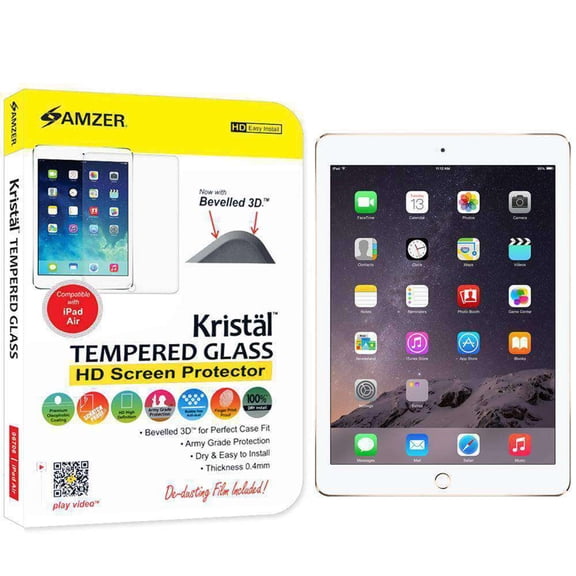 AMZER Kristal Tempered Glass HD Screen Protector for The new 9.7 iPad (2017/ 2018) - Clear