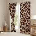 thumbnail image 3 of Homewish Animal Print Black Out Curtains For Teens Boys Girls,Wildlife Leopard Cheetah Curtains Pack of 2 (42x63 Each),Black Brown Bedroom Curtains,Lightweight Room Decor, 3 of 6