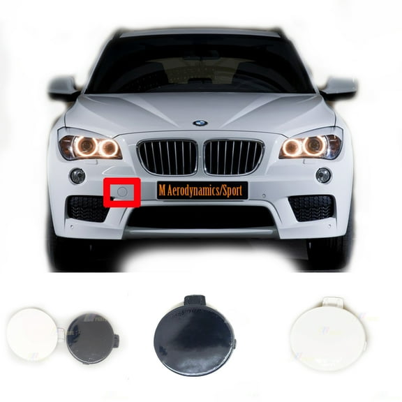 Trimla Front Tow Cover for 11-15 BMW X1 E84 M Aerodynamics Sport 16i 18dX 18i 20dX 20iX 23i 23dX 25dX 25iX 28iX 2011 2012 2013 2014 2015 bumper Towing Hook Eye Cap SAV 51118049932