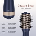thumbnail image 5 of Aima Beauty Mini Travel Hair Dryer Brush, Automatic Dual Voltage Volumizing Hot Air Brush, Lightweight & Compact for Global Use, Prussian Blue, 5 of 8