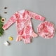 thumbnail image 2 of Odeerbi 1-6 Años Traje de Baño de Manga Larga Para Niñas Con Gorra de Baño Traje de Baño de Entrenamiento Atlético de Una Pieza Traje de Baño de Surf, 2 of 6