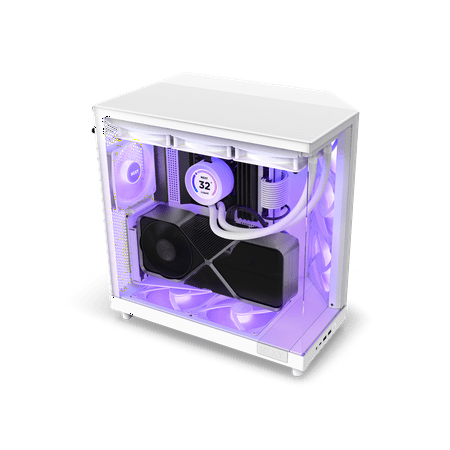 NZXT - H6 Flow RGB ATX Mid-Tower Case with Dual Chamber - White