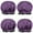 Halloween Purple Spider, variant on Shower Caps,Halloween Red Pumpkins Pattern Waterproof Shower Cap for Women 4 Pieces,Double Reusable Hair Cover for Shower PEVA Elastic Stretch Hem
