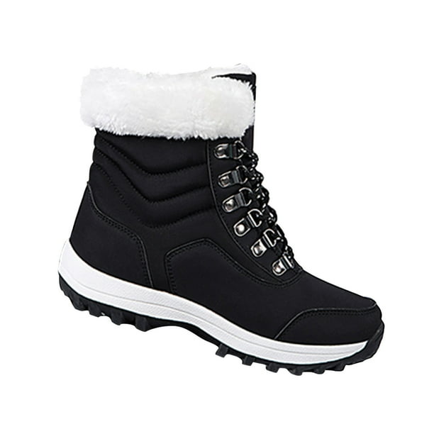 Zapatos para mujer, de invierno, cálidos, gruesos y para esquiar en la nieve, de algodón, grandes, para correr, botas vaqueras.