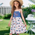 thumbnail image 6 of Uourmeti Girls American Flag Dresses Patriotic Beach Sundress Kids Toddler Sleeveless A Line Soft Midi Swing Skater for Girls 4th of July Tiered Dresses for Summer Spring, 6 of 6