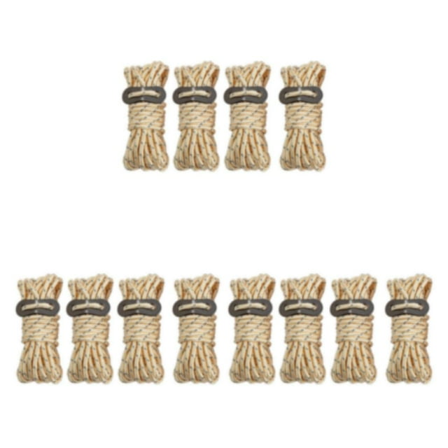 QualitChoice 4X Tent Lanyard Reflective Rope Wind Cord High-strength Fine Workmanship Multicolored Universal Camping Supplies Khaki 3PCS