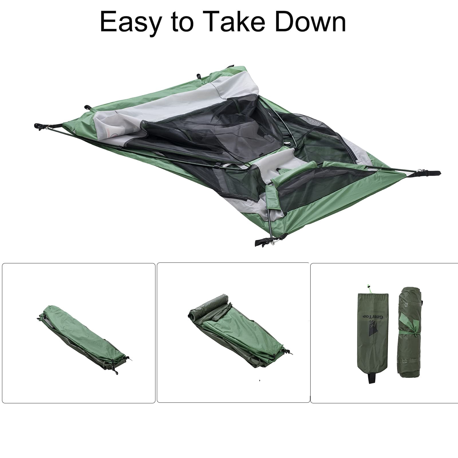 GEERTOP Ultralight Bivy Tent for 1 Person 3 Season Waterproof Single Person Backpacking Tent for Camping Hiking Backpack Travel Outdoor Survival Gear