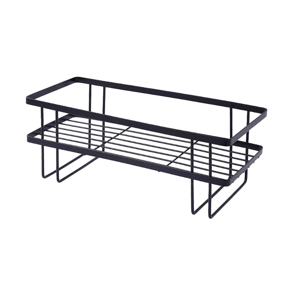 OUNONA Shower Shelf Wall Black Storage Caddy Inside Toilet Shelves