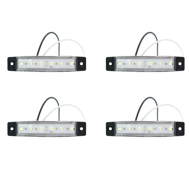 4 Unidades De Luces Led Blancas Superbrillantes De Grado Marino De 12 Voltios, Impermeables, 6 Led, 12 V