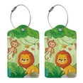 thumbnail image 3 of Disketp 1 Luggage Tag For Suitcase,African Animals In The Jungle Leather Baggage Tag With Stainless Steel Loop Privacy Cover For Women Men Girls, 3 of 5