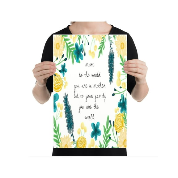Floral Art Quote Poster, Heartfelt Gift for Moms, Meaningful Home Decor