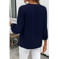 thumbnail image 5 of DOKOTOO Blouses for Women Dressy Casual Ruched V Neck Smocked Tops 3/4 Sleeve Loose Fit Shirts, 5 of 9