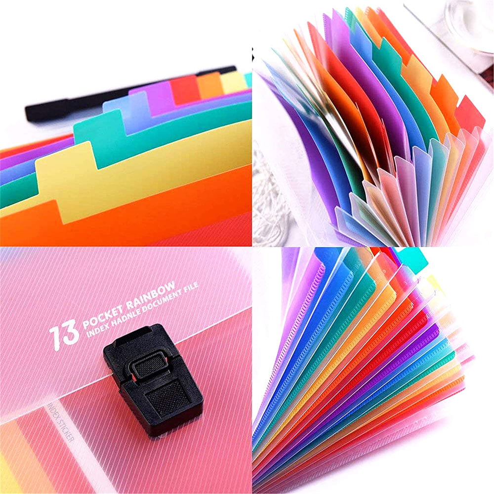 Receipt Small Accordion File Organizer Portable Hand-Held Accordion File Folder 100% Waterproof Plastic Receipt Organizer for Cards Coupon Ticket 2 Pack 13 Pockets A6 Mini Expanding File Folders 