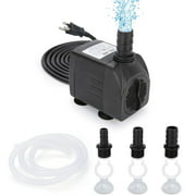 GROWNEER 550GPH Submersible Pump 30W Ultra Quiet Fountain Water Pump, 2000L/H, with 7.2ft High Lift, 3 Nozzles, 4.9 Feet Tubing for Aquarium, Fish Tank, Pond, Hydroponics, Statuary