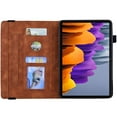 thumbnail image 5 of Case for Samsung Galaxy Tab S9 Ultra/S8 Ultra 14.6" 2023/2022, Multi-Angle Viewing Folio Stand Smart Shell Embossed Pattern PU Leather Cover with Auto Sleep/Wake Pencil Holder Card Slot Case, Brown, 5 of 6