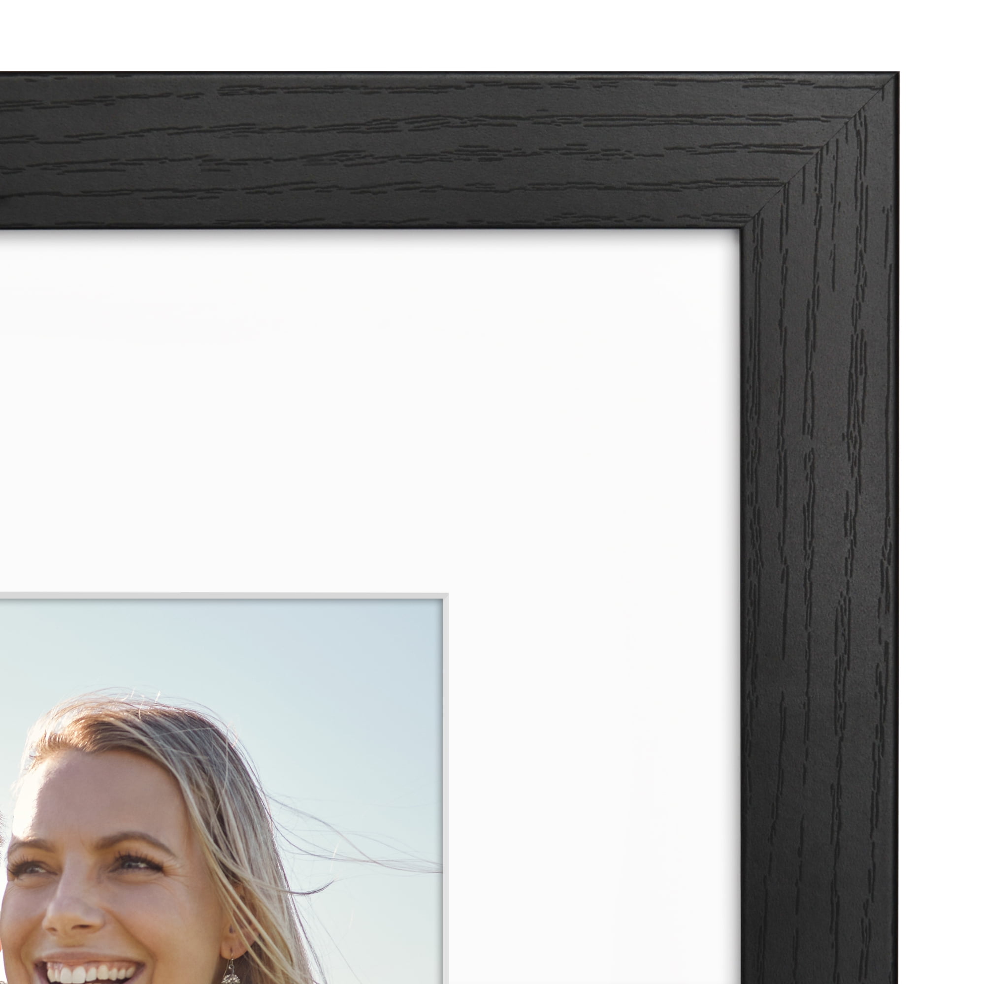 Americanflat 16x24 Poster Frame with Polished Plexiglass with 12x18 Mat Display Photo Hudson Wide - Black