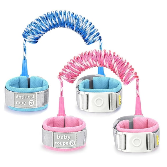 Allhall 2 Pack Anti Lost Wrist Link with Induction Lock, Upgraded Toddler Leash, Reflective Kids Wrist Leash for Baby, Magnetic Unlock Child Walking Wristband Leash for Boys Girls