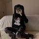 thumbnail image 4 of Pijamas de dos piezas de dibujos animados de Kawai Sanrio Kuromi, ropa de casa suave de Corea del Sur, regalo de Navidad para niñas salientes, Otoño, nuevo, 4 of 4