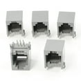 thumbnail image 1 of 5 Pcs RJ12 6P6C 6 Conectores Modulares de PCB de Pin Redondo para Red Negro Gris, 1 of 1