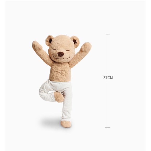 40cm Yoga Plush Bear Doll Kawaii Cute Brown Bear Soft Stiffed Kung Fu Doll Pillow Teddy Plushies Bear Toys for Baby Children