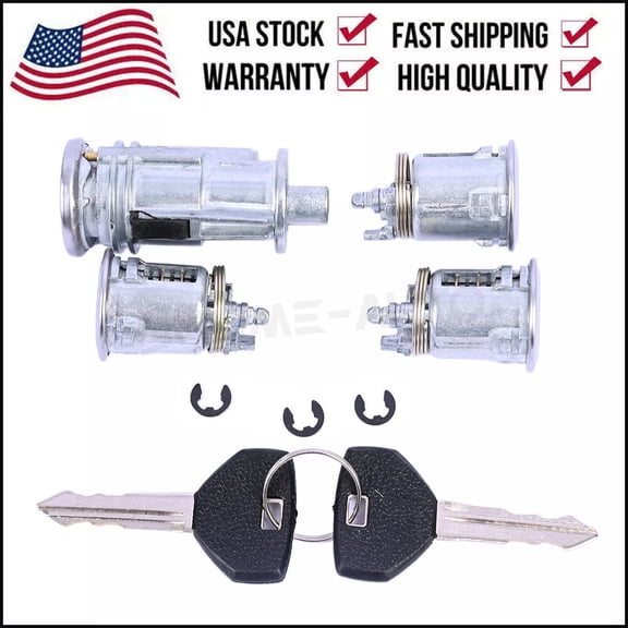 Ignition & Door Lock Cylinder Set for Jeep Wrangler 2002-2006 Ignition Lock Cylinder With 2 Keys