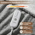 thumbnail image 2 of IDEALHOUSE Electric Blanket, 5 Heat Levels, Auto-Off, Machine Washable, Gray, 50x60 in, Waffle Flannel Sherpa, 2 of 5