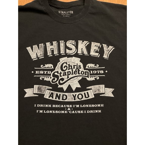 Chris Stapleton Shirt Size XL Whiskey and You Graphic Country Music Tee Tees