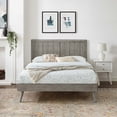 thumbnail image 1 of Modway Alana Lit Plateforme Simple en Bois avec Pieds Évasés, Gris, 1 of 11