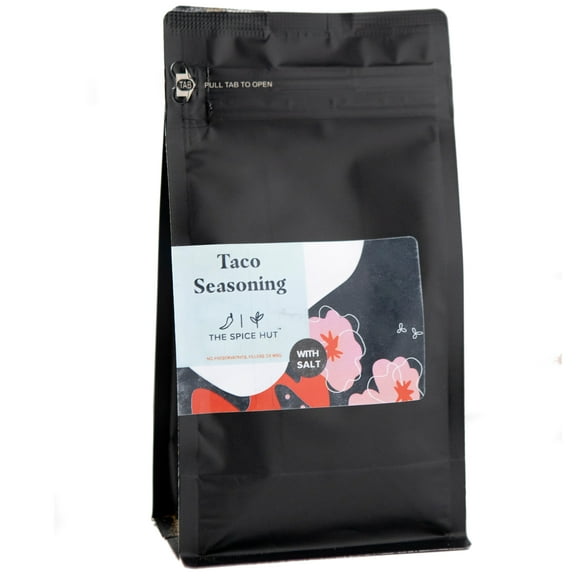 The Spice Hut - Taco Seasoning Mix - Organic, Salt-Free Seasoning - Spice Blend for Cooking Carne Asada, Beef, Chicken, Vegan, Gluten-Free, Keto -NO MSG- 1LB BULK Resealable Pouch