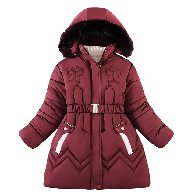 TIEVOSA UniPatchwork Spring Winter Cute Coat Hooded Padded Jacket Outwear Clothes 4-5 Years(Red)
