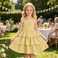 thumbnail image 5 of Kiijoy Girls Smocked Layered Spaghetti Strap Dress Summer Casual A Line Dress, Sizes 5-14, 5 of 7