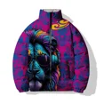 thumbnail image 2 of Chaqueta de invierno para hombre, ropa holgada de algodón, ropa para hombre, abrigo con estampado de leopardo y león para hombre, chaqueta estilo callejero Harajuku, chaquetas para hombre, 2 of 5
