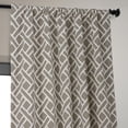 thumbnail image 6 of Stylish Geometric Patterned Curtains 120 Inch Extra Long Premium Cotton Panels (Single Panel) for Bedroom and Living Room, Taupe Crosshatch Design, 50W X 120L, Blackout Ready, 6 of 9