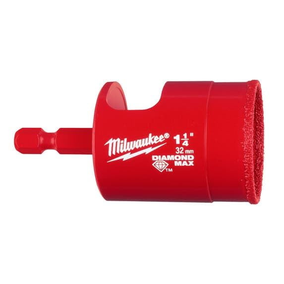 Broca copa diamantada Milwaukee Diamond MAX 32 mm vástago hexagonal de 1/4"