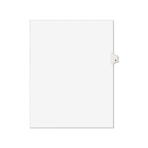 Preprinted Legal Exhibit Side Tab Index Dividers Avery Style, 10-Tab, 9, 11 x 8.5, White, 25/Pack