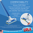 thumbnail image 4 of LOLA Cellulose & Foam SqueezeMatic Butterfly Sponge Mop Refill, 9", 4 Pack, Floor Cleaning, Comparable w/ Quickie TYPE S Sponge Mop Refill, 4 of 6