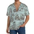 thumbnail image 3 of Wukai Pirate Adventure Map Men's Casual Short-Sleeve Button Down Shirt - Lightweight Summer Dress Shirt for Daily Wear-Small, 3 of 7