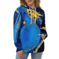 thumbnail image 4 of Blue Gold Abstract Art 3D Print Hoodie Men Women Autumn Thin Pullover Sweatshirt Vintage Streetwear Tops, 4 of 6