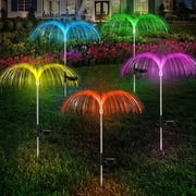 Elegant Choise Solar Power Garden Lights LED 7 Color Changing Stake Jellyfish Light Outdoor