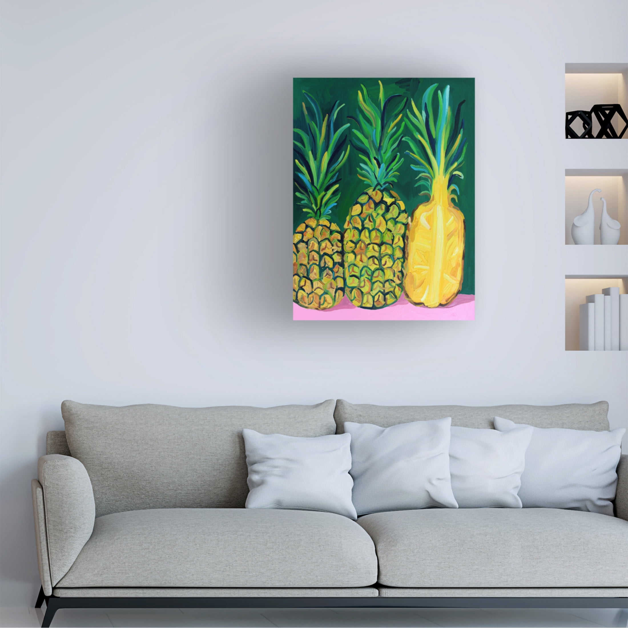 Trademark Fine Art Alice Straker Pineapples Canvas Wall Art