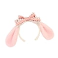 thumbnail image 2 of Diadema con orejas de conejo jinwen Accesorios para disfraces vestido de aro para el pelo Rosa sombreros de cosplay, 2 of 7