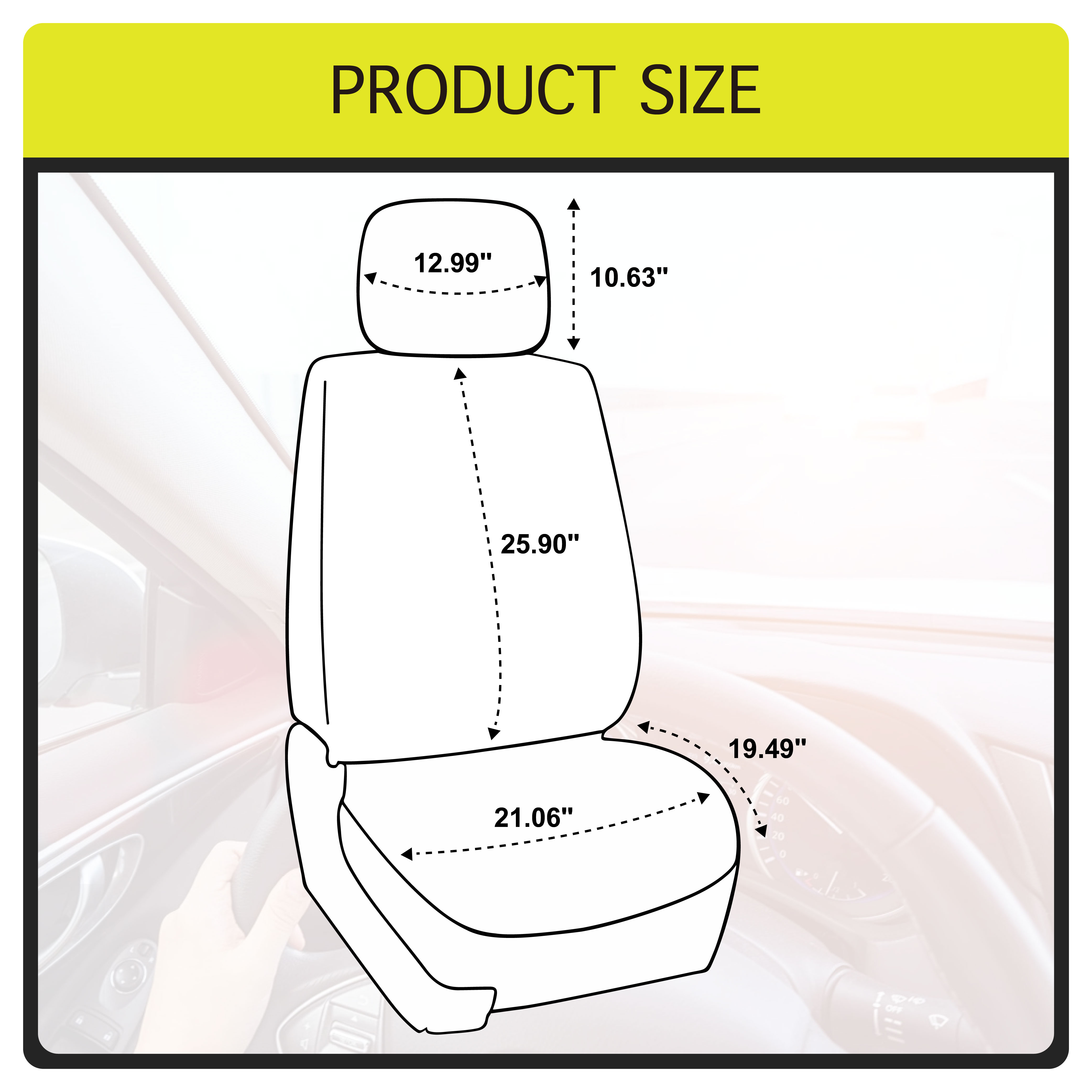 Auto Drive Cow Faux Leather Seat and Headrest Covers photo 6